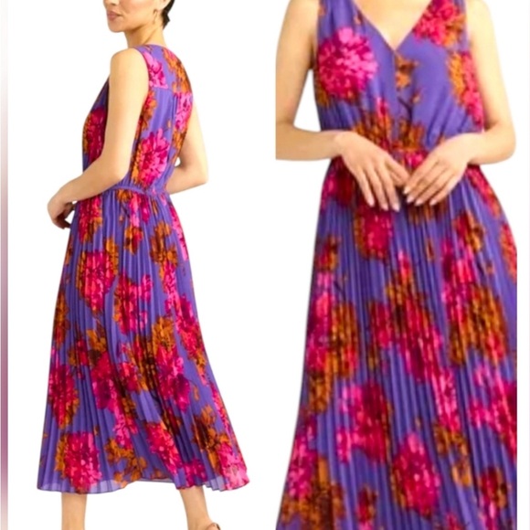 Purple Floral Women's Dress - Picture 1 of 8